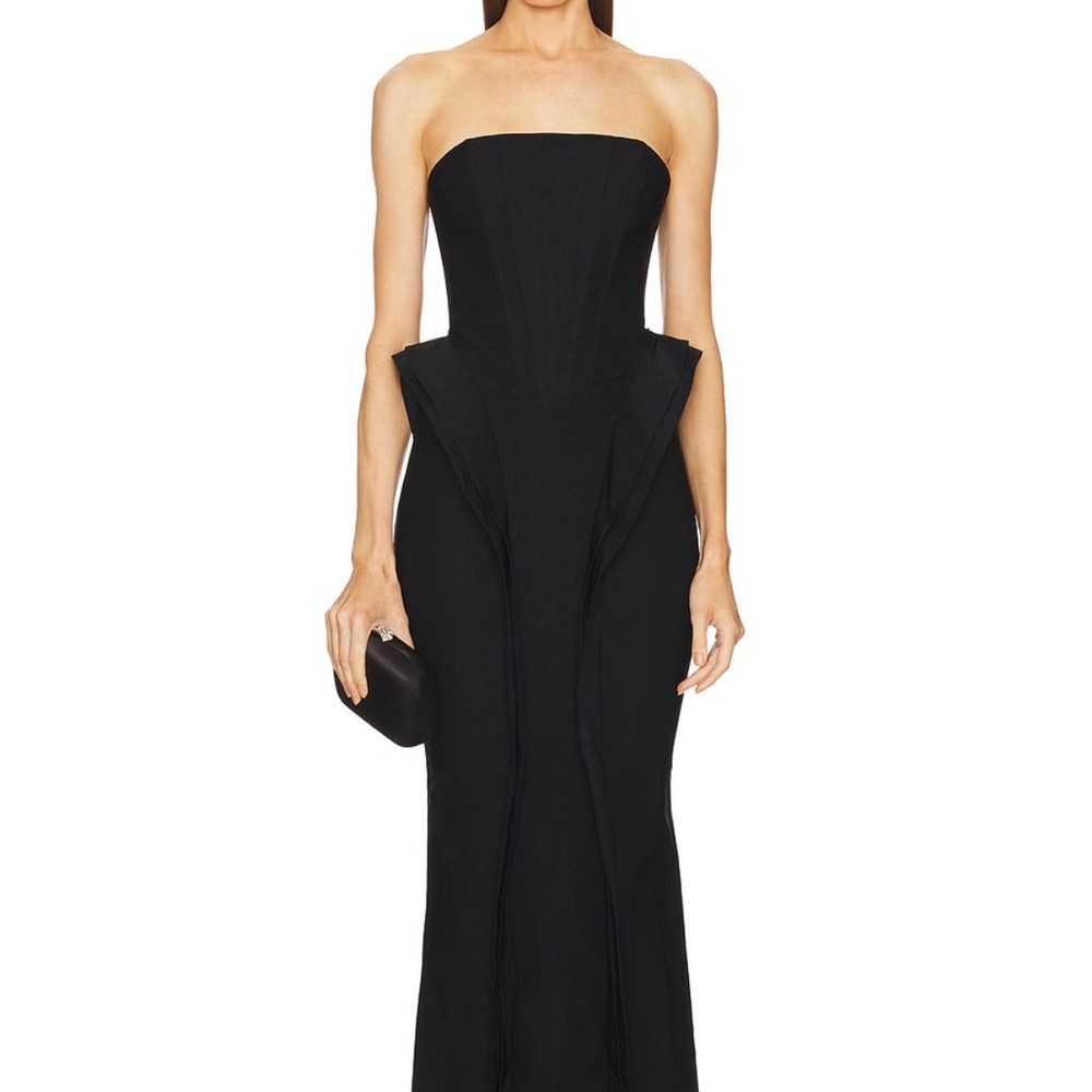 Michael Costello Elegant Black Strapless Gown